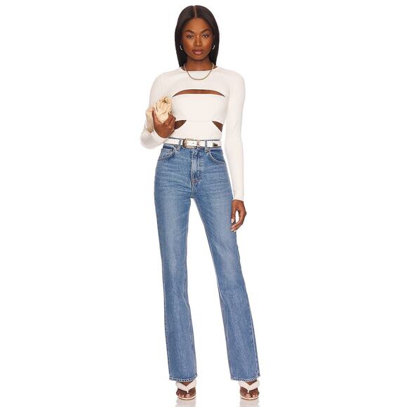 Grlfrnd Melanie High Rise Boot Cut Jeans - 25 - Lovers Lane Blue